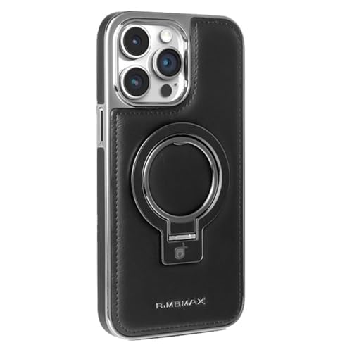 �y�ČRMIL�K�i�zFLURIKA ���U�[ for iPhone 16 Pro Max �P�[�X [���^�������O�X�^���h�t��] MagSafe�Ή� ���@�\360�x��] �������UPU�o���p�[�X�L���D���h�w��ϏՌ��L�b�N�X�^���h�ϏՌ� �蒠�^�P�[�X, Black