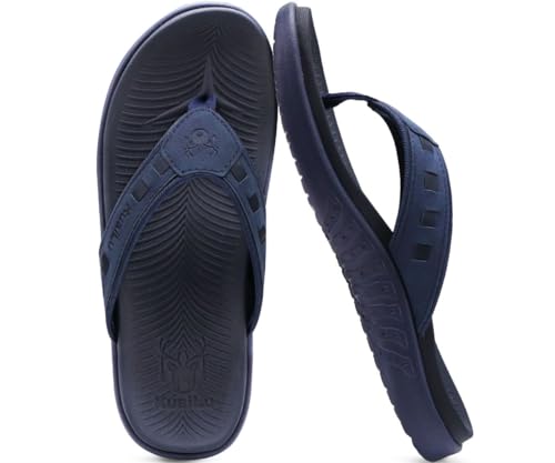 Image of KuaiLu Mens Sport Flip Flops Comfort Orthotic Thong Sandals with Plantar Fasciitis Arch Support Outdoor Summer Beach Size 7~15