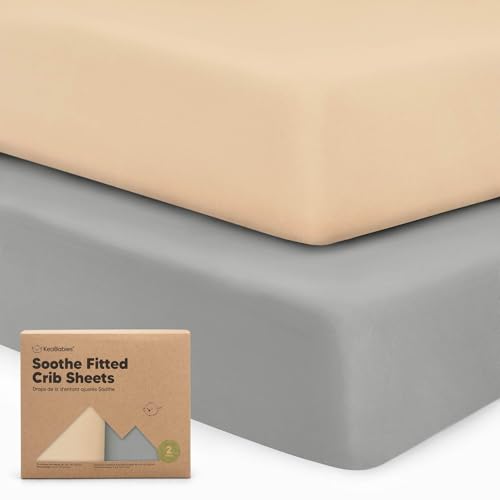 Image of KeaBabies 2-Pack Organic Crib Sheets for Boys, Girls - 52x28 Fitted Crib Mattress Sheet Neutral, Breathable Jersey Cotton Cover for Baby Bed, Toddler Mattress, Soft & Cute Prints (Toasty)