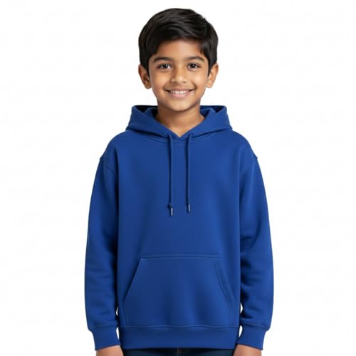 Image of Boy's Cotton Fleece Hooded Sweatshirt with Kangaroo Pocket