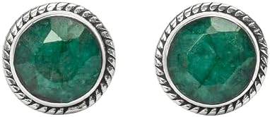 Gemstone Stud Post Earrings, 925 Sterling Silver Gemstone Earring 6 MM Round Girl Women Gift