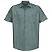 Red Kap Mens Industrial Shirt, Regular Fit, Short Sleeve, Light Green, Large US