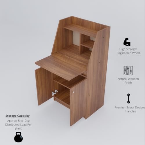 Image of COUCH CULTURE Wonder Engineered Study Table | Multi-Purpose Study Table | Computer Table for Students | Office Table with Drawers | Desk for Work from Home | 1 Year Warranty - Leon Teak