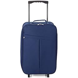 Maletas Plegables Carrefour Maleta de Cabina Plegable, Equipaje de Mano, Especial Low Cost. (BZ5376 Azul Marino)