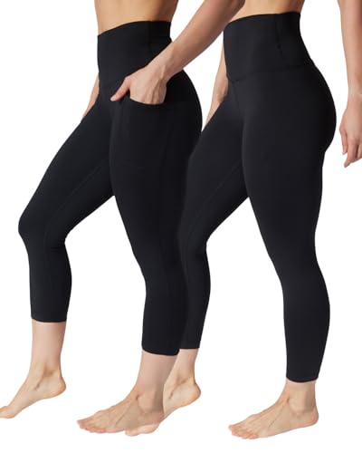 90 Degree By Reflex 2 Pack Capri One Pocket One Basic High Waisted Workout Legging