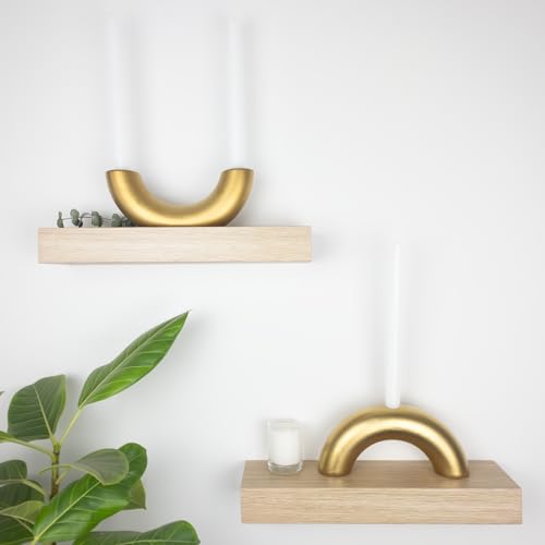 AERLO Taper Candle Holder Set - Candle Stick Holders for Dining Room Table, Entryway Table, or Fireplace Mantel - Modern Candelabra Home Decor (Gold) by AERLO - Image 3