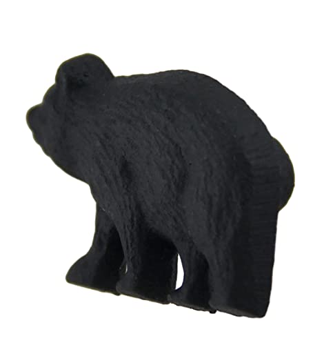 Zeckos Set Of 12 Matte Black Forest Bear-Shaped Cast Iron Drawer Pulls Cabinet Knobs Western Décor #TOP1