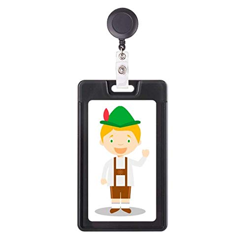 Porte-badge rétractable pour le bureau motif dessin animé allemand vert