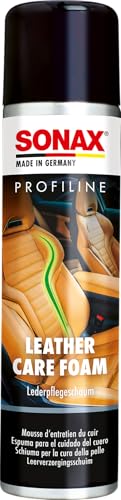 SONAX Profiline Leather Care Foam 400ml | Premium Car Cleaning | Automotive Interior Cleaner & Conditioner | Beeswax & Carnauba Wax Formula | Safe for Perforated Smooth Leather | UV Protection