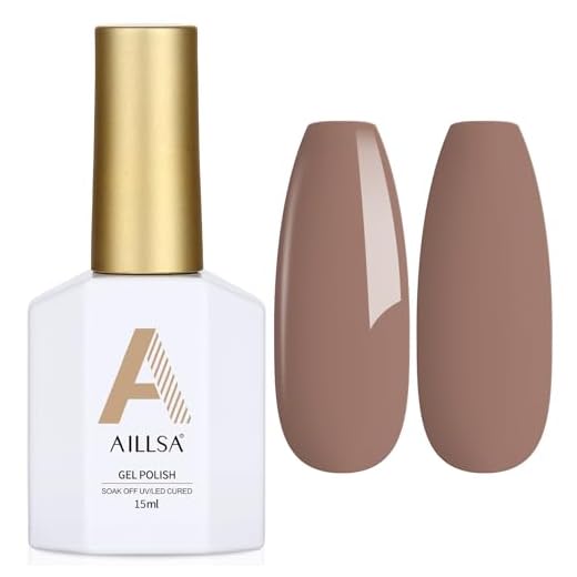 AILLSA Esmalte Em Gel Marrom Caramelo Café Escuro Nude Outono Inverno Cor Geleia Natural Sépia Longa Duração Removedor De Uv Salão Faça Você Mesmo Presentes Natal Para Mulheres 0,51 Fl Oz/Gf06