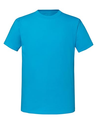 COOZO Men's Classic Blank Ringspun Premium Crew Neck Short Sleeve T-Shirt - Azure Blue - S