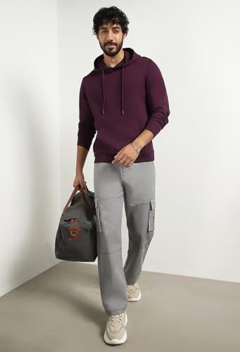 Image of Nobero Hoodies for Man | 280 GSM Rich Cotton Fleece Solid Hooded Full Sleeve Sweatshirt for Man | Stylish Casual Wear Winter Hoodies for Men