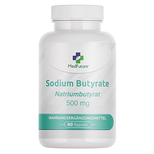 Sodium Butyrate 500mg – 60 Kapseln – Hochdosiertes Buttersäure-Natriumsalz für Darm & Verdauung – Ohne Zusätze & Füllstoffe