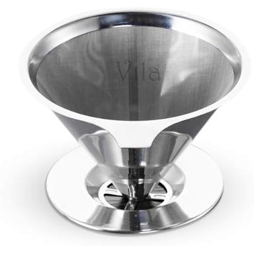Coffee Filter, Fine Mesh Coffee Maker, Stainless Steel Pour Over Coffee Dripper, Reusable, Lightweight, Paperless, Fits Standard Sized Coffee Pots and Cups