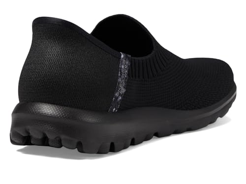 Skechers Women's Go Walk Travel Tahiti Sunset Hands Free Slip-Ins Sneaker, Black/Black, 13