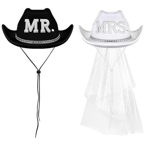 Chapeau de cowboy de mariage réglable pour enterrement de vie de jeune fille