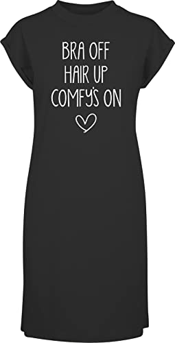 Image of Hippowarehouse Bra Off, Hair Up, Comfy's On t-Shirt Dress Women's Adults Nightie Nightdress Black