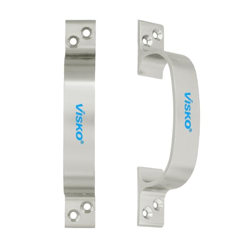Image of Visko Tools 1007 Royal Series 150 Mm D Secton Handles, Silver |10 Piece | Used for Door | Door Handle Set | Combo Pack |