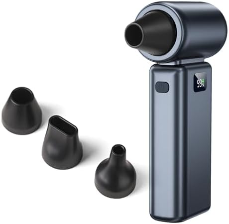 Compressed Air Duster, 100000RPM Electric Air Duster, 5+1 Gear Adjustable Mini Blower with LED Light, Super High-Speed Air Blower for Keyboard,Car,Home & Outdoor Dust-Compact & Lightweigh