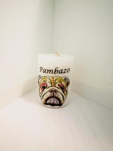Personalised Day of the Dead Organic Candle (Bulldog)