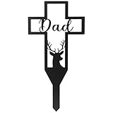 MAGICLULU Piquet de Cimetière en Métal Croix pour Tombe Décoration Funéraire Extérieure Solide Jardin Commémorative pour Cimetière Dcoration de Tombeau Piquet 1 Pièce