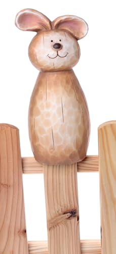 itsisa Zaunhocker Hase H: 23 cm aus Terrakotta - Zaun Deko Garten...