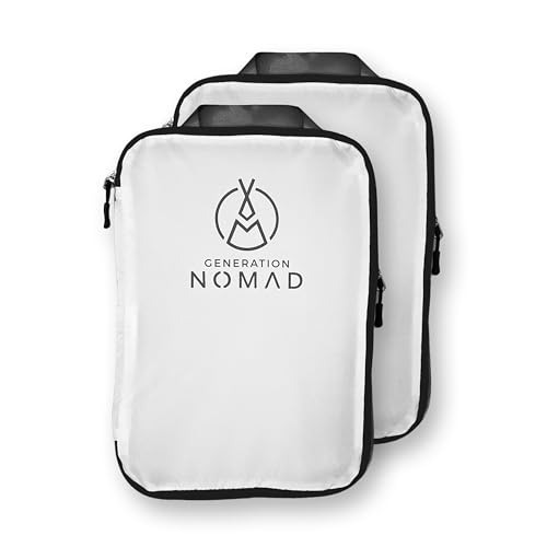 Generation Nomad Compression Packing Cubes for Travel | Best Compression Packing Cubes | Set of 2 BLACK