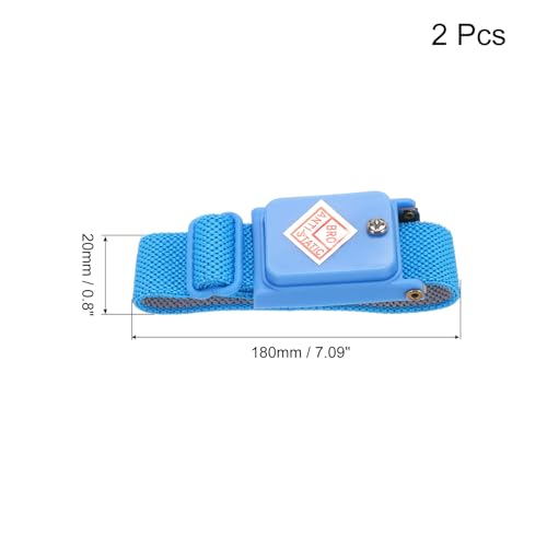 Image of MECCANIXITY 2pcs Anti Static Wrist Strap, ESD Antistatic Bracelet Adjustable Cordless with Spare Bracelet for Computer Electronics Repair Deep Blue