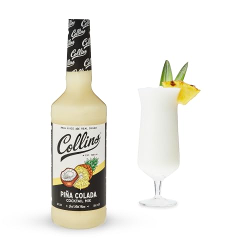 Collins Pina Colada Mix | Made With Real Pineapple Juice, Coconut and Other Natural Flavors | Tropical Cocktail Mixer, Home Bar accessories Cocktail Mixers, 32 fl oz