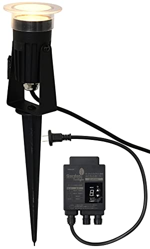 ガーデントワイライト コンセント式 セット品 ACコントローラー付 IP67 約200lm LED AC100V 防塵防水 コード5m 自動点灯消灯 ダウンビームレンズ付スタートキット GT-J101ACS