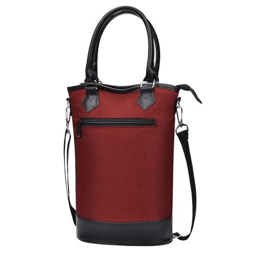 Image of Kato Tirrinia Wine Cooler Bag Insulated Leakproof Padded Portable Wine Carrier with Strap 2 Bottle Wine Bag for Camping Travel Beach Picnic Gift for Wine Lovers Red