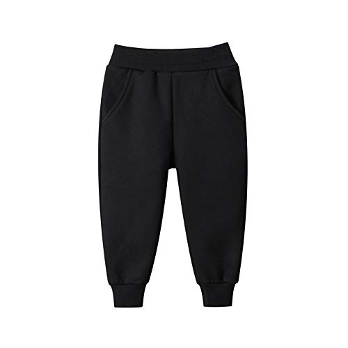 Meufam Unisex Kids Warm Active Sherpa Lined Sweatpants Athletic Casual Jogger Fleece Pants for Boys or Girls 1-9 Years