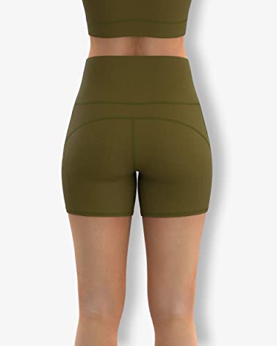 Image of Sfytt Women's 6 inch High Waist Biker Shorts - Workout Yoga Running Gym Compression Spandex Booty Shorts - Polyester Exercise