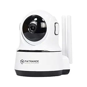 PATRANCE 360 degree Smart 2MP 1080p Full HD Rotating Wireless Wifi Security CCTV Camera For Home, Office, Shop Indoor | 2-Way Audio | Night Vision | Motion Detection | Pan,Tilt,Zoom option | Upto 128 GB SD Card Support, Cloud Record | With Adapter | Mobile App: Carecam Pro, White