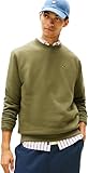 Tommy Jeans Herren Sweatshirt Regular Fit Flag Fleece Rundhalsausschnitt, Grün (Dark Greenery), XL