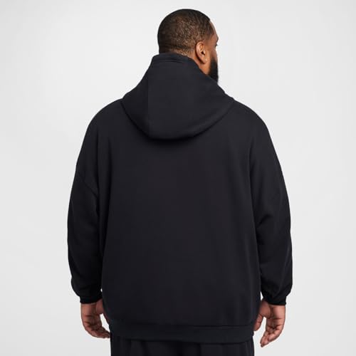 Nike Club Fleece Men's Oversized French Terry Pullover Hoodie (HJ1816-010, Black/Black/White)3