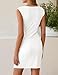 ZESICA 2026 Summer Cocktail Dresses for Women Elegant Classy Formal Party Bodycon Wedding Guest Short Dress White L