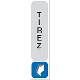  AUA SIGNALETIQUE - Plaque de porte Tirez Vertical - AuaSign PVC 1.5mm avec double face adhésif au dos - PVC imprimé (pas de contre collage)