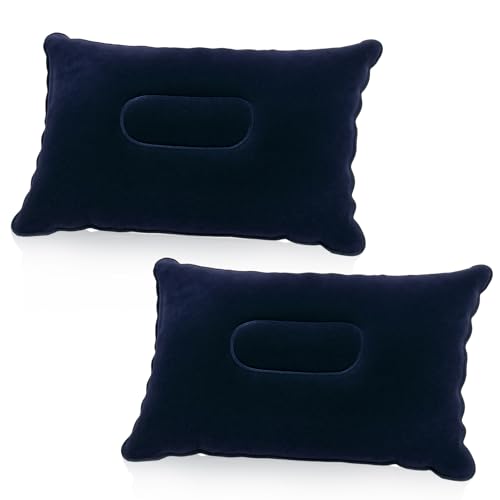 pawpoem 2 PCS Oreillers Gonflables Ultra Légers et Imperméables, (38X24CM), Coussin Gonflable Plage et Camping Accessoires, Coussin de Plage Gonflable Compact pour Voyage, Randonnée, Plein Air, Pêche