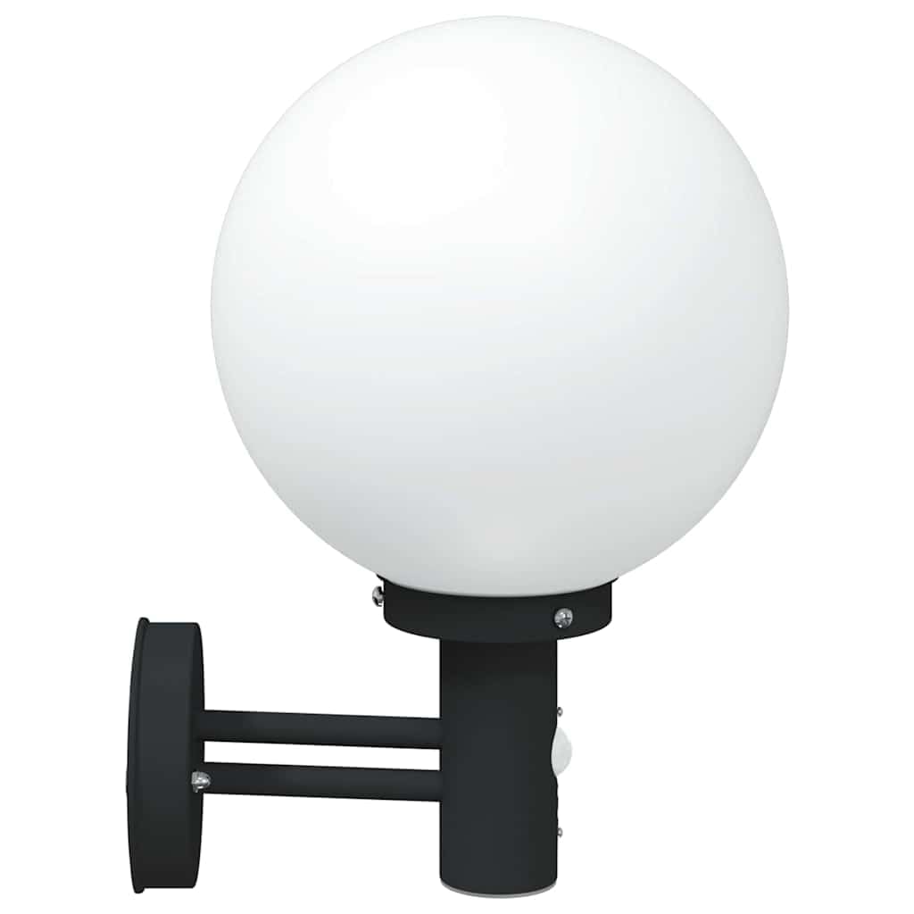 Zewnętrzna lampa ścienna czarna 28 x 25 x 38 cm, IP44, E27, stal nierdzewna