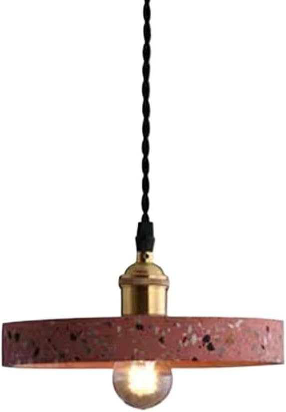 Miniatura 1 de Mini lámpara colgante de terrazo retro, lámpara colgante de piedra vintage con acabado de latón, lámpara de techo de cemento industrial para cocina,
