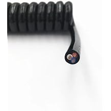 Black Wire Spring Spiral Cable Multi 2/3/4/5 Core Pins 0.3/0.5/1/2/2.5mm Power Cord Can Extend The Tensile Wires3 Core,Stretch 1.2 Meter_22AWG 0.3MM2