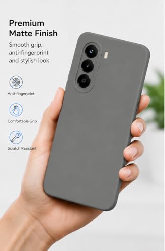 Image of FIRST MART Silicone Back Cover for OnePlus Nord CE 6 lite | Matte Grey Anti-Slip Grip Case, Precise Cutouts, Scratch Resistant, Slim Fit | Pack of 1