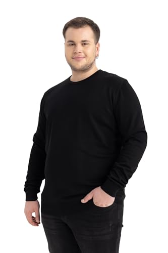 DeFacto Regular Fit Bisiklet Yaka Kazak Siyah XS