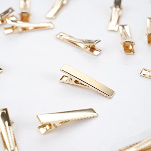 50 Pinzas de Pelo Caimán Doradas 3.5 cm miniatura 4
