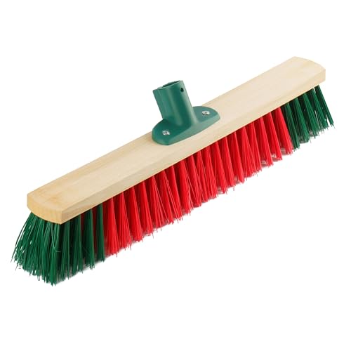 BEGRIS® Miotła Szczotka Ulicówka Głowica miotły 50x7 cm Zamiatacz Drewniana Oprawa Szczotka Nylon Wytrzymała Miotła Do Kostki, Chodnika, Ulicy Miotła Bez Kija Otwór 2 cm, Mocny Nylon