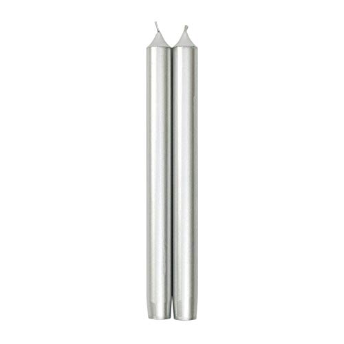 Caspari Straight Taper Candles In Silver - Three Packs Of 2 #TOP13