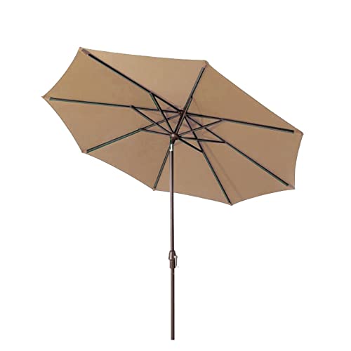 Parasol de jardin beige 2.7m orientable CLSDRZC pour table extérieure