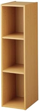 Nitori 8842189 Connectable N Carabo, Slim, 3 Tiers, Light Brown
