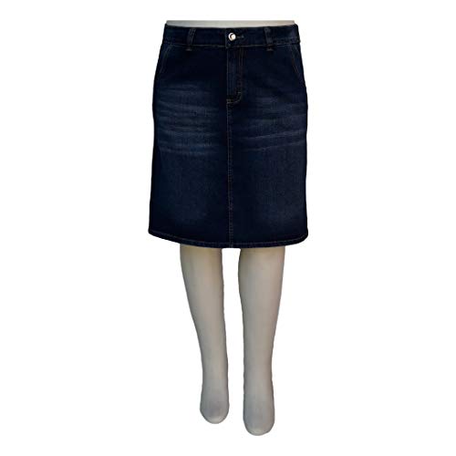 Saia Jeans Evasê Moda Evangélica Plus Size